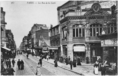 Postcard depicting Rue de la Gaite, Paris, before 1914 by French Photographer